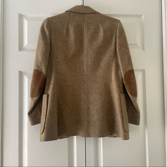 Harve Benard Vintage Brown 2 Button Elbow Patches Wool Sports Coat Blazer Size 6 - Picture 5 of 5
